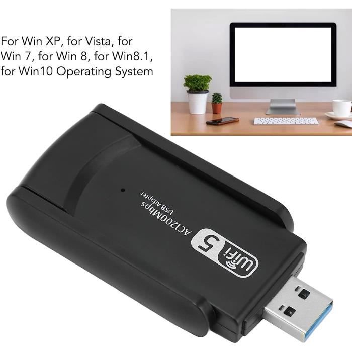 Leytn® Clé USB WiFi 5G/2.4G 1200Mbps Adaptateur WiFi USB Récepteur wifi usb  avec Antenne 5dBi pour PC Ordinateur - Cdiscount Informatique