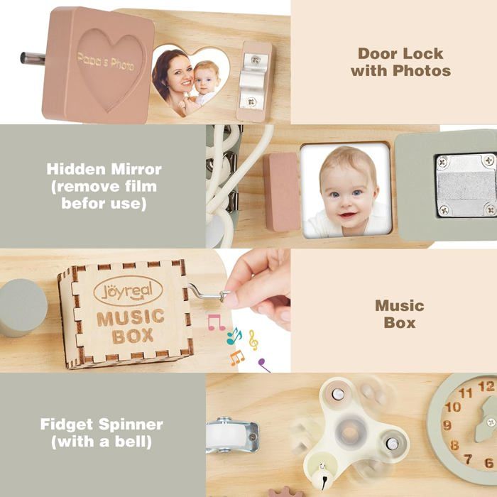Planche Activité Joyreal Grand Busy Board Montessori - Jouet Éducatif