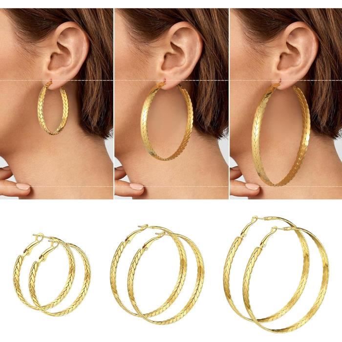 Lot De 30 Paires De Créoles En Acier Inoxydable - Grand Cercle 50mm, Pour Fabrication De Bijoux - 13