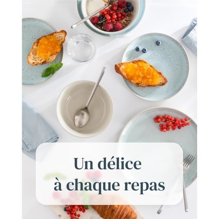 Service De Table 18 Pièces En Grès Vert Olive - Fabriqué à La Main Pour 6 Personnes, Résistant Aux Rayures, Passe Au Four, Lave-Vaisselle Et Micro-Ondes