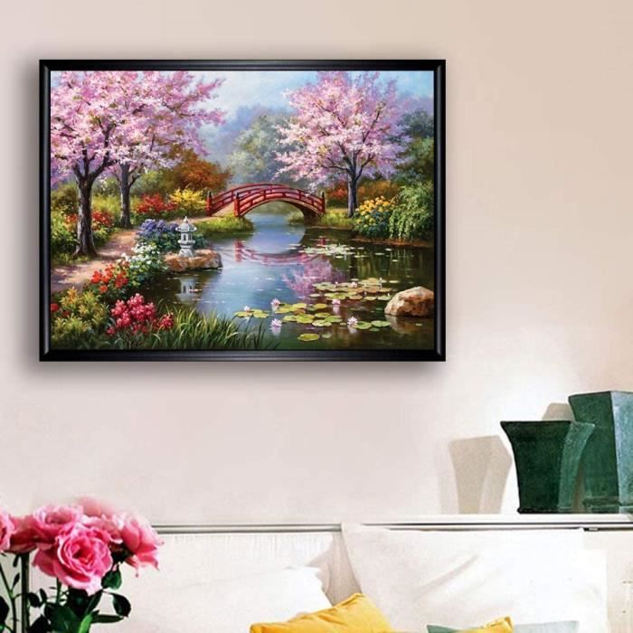 NPRZM Niagara Falls DIY 5D Diamond Painting par numéro Kits uniques Décoration murale pour la maison Cristal Strass Décoration murale 40x40CM
