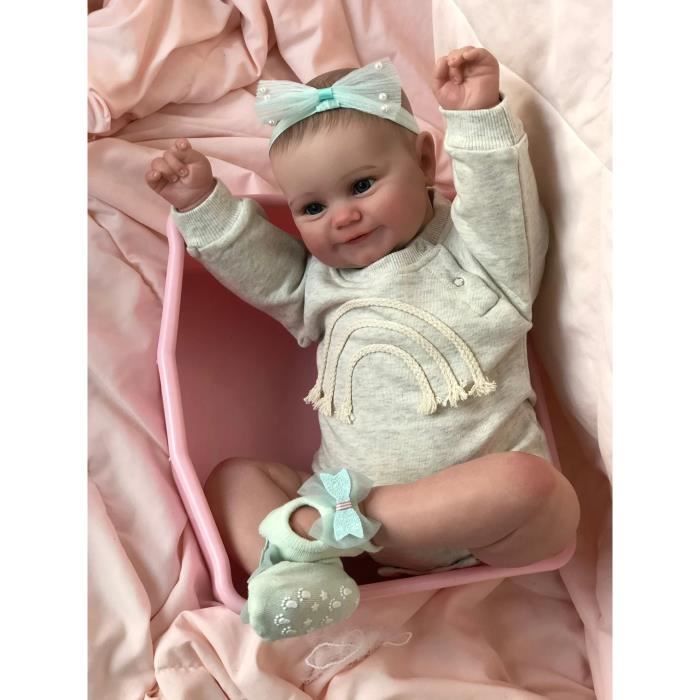 Poupée Reborn réaliste de 50,8 cm, faite à la main, en tissu doux, ressemble à un vrai bébé