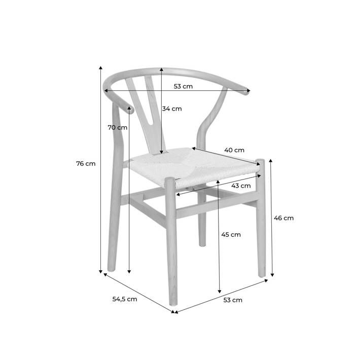 Lot De 2 Chaises Design En Bois Naturel Japan - 70 Cm De Haut - Style épuré Et Moderne