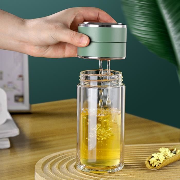 Bouteille à thé en verre double paroi avec infuseur inox 420 ml - Achetez  en ligne - Celebrating Taste