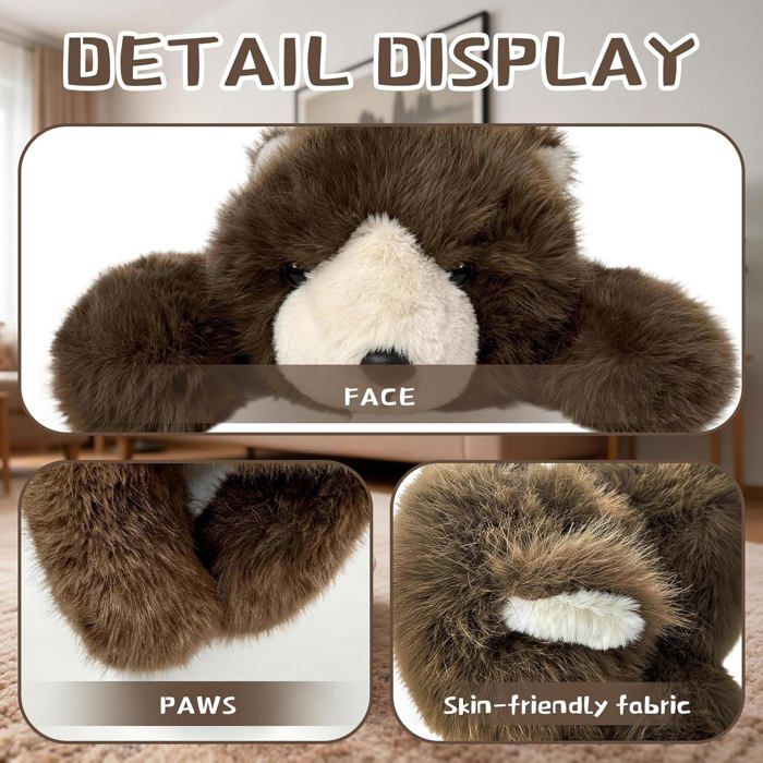 ZEID Animaux en Peluche Lestés pour en-fants Et Adultes, Panda Lesté pour Soulager L'anxiété, Peluche Panda Calin Sleep (Brown Bear,30cm/11.81in