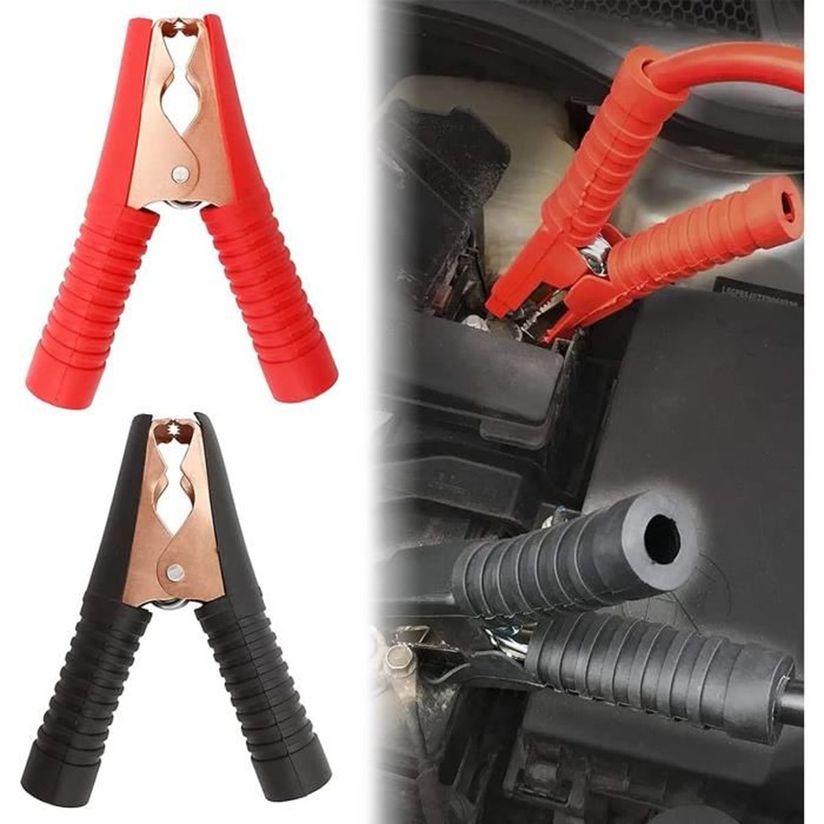 2 à 20 Pinces Crocodiles Pour Batterie Voiture - Rouge/noir, 30A, Ouverture 25mm