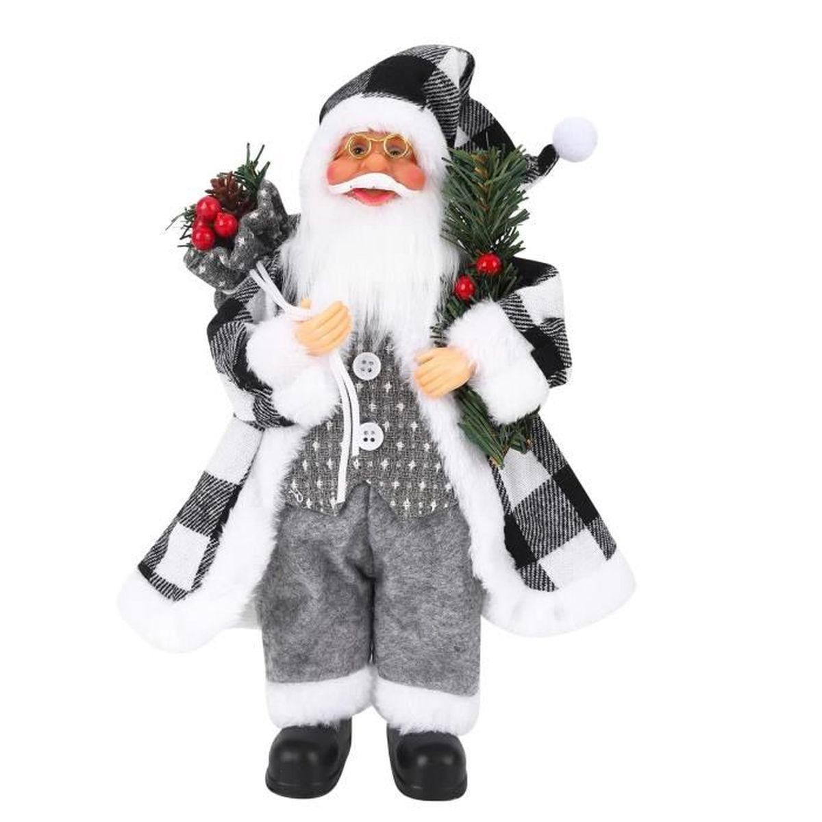 30cm Figurine Père Noël Debout, Figurine Père Noël Décoration