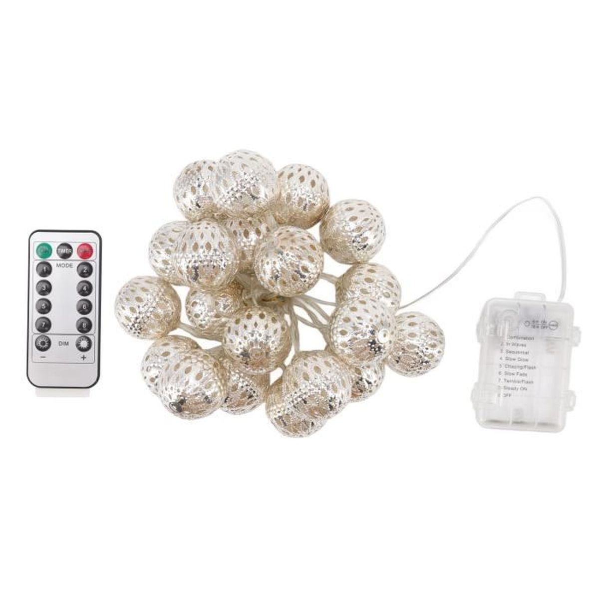 CLASSY : Guirlande lumineuse extensible IP44, 15 mètres, 20 ampoules LED blanches, blanc | Leroy Merlin
