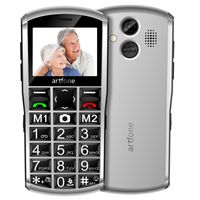 Artfone A400 Téléphone Portable pour Seniors, Grandes Touches, Bouton SOS, Batterie 1400mAh, Station de Charge, Dual SIM 4G, Blanc