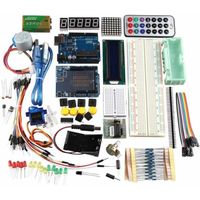  Kit d'apprentissage et de démarrage pour Arduino avec Guide d'Utilisation moteur pas à pas Uno R3 1602LCD Capteurs Servo/fil de