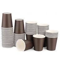 100 x Gobelets à café jetables en carton noir 240ml (8oz) pour les boissons chaudes et froides.
