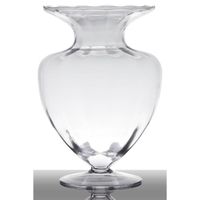 INNA-Glas Vase à poser au sol en verre KENDRA sur pied, conique - rond, transparent, 33cm, Ø 23,5cm - Vase sur pied - Vase