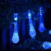 Xcellent Global Guirlandes lumineuses LED Solaire étanche Forme de goutte d'eau 20 LED 2 Modes pour Jardins,Maisons, Mariage M-LD041