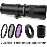 Téléobjectif Manuel 420-1600mm F/8.3-16 + Kit de filtres 67mm pour Canon EOS Rebel T7, T7i, T6, T6i, T5, T5i
