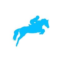 Autocollant Cheval stickers adhesif horse cavalier bleu turquoise Taille : 17 cm
