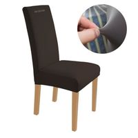 TD® Housse de chaise 6 pièces en fibre élastique/design moderne et élégant pour la décoration intérieure et extérieure, brun