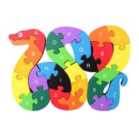 Puzzle Alphabet Bois Serpent – Jeu Éducatif Coloré En Bois Pour Enfants, Développement Cognitif Et Créativité