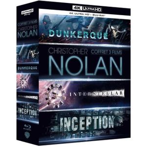 DVD SÉRIE Coffret Blu-ray 4K Nolan 3 films : Inception, Inte