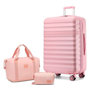 Set de 3 valises - Umberto Ravelli - Rouge - Coque rigide ABS - Trolley