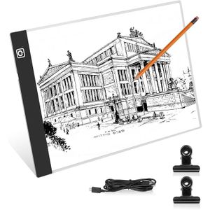 Tablette Lumineuse A4 LED Ultra Mince 4mm - Planche à Dessin Avec Luminosité Réglable 3 Niveaux Pour Diamond Painting Et Croquis