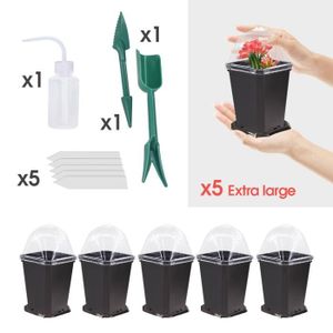 POT DE GERMINATION Pot de germination,Tasses de pépinière de plantes noires avec couvercle transparent Kit de boîte de germination de - Dx 5 lots[E]