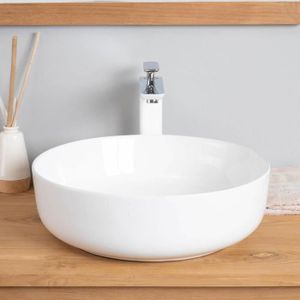 LAVABO - VASQUE Vasque en céramique ronde Ipso 45cm - WANDA COLLECTION - A poser - Blanc