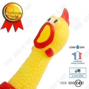 PELUCHE POUR ANIMAL CONFO® poulet couineur chien jaune plastique jouet