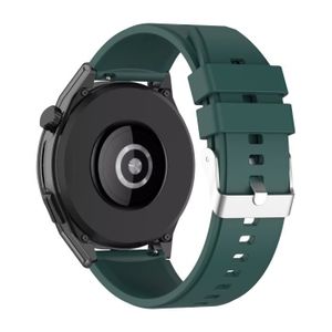 BRACELET DE MONTRE Bracelet pour Huawei Watch GT Runner Silicone Renforcé Boucle Argentée Vert
