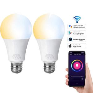 Ampoule Led Filament Vintage A60 WiFi E27 Ampoule Edison Smart Life Google Home Connectee avec  Alexa 800Lm 2700K Ampoule Blanc Chaud Intelligente Dimmable 7.5W 