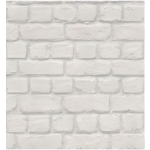 623004 Nouvelle blanche art /& essai mur de brique texturé motif papier peint mural de luxe