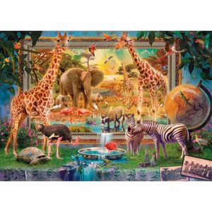 PUZZLE Puzzle 4000 Pieces Animaux de la Savane Zebre Elephant Girafe Tortue Autruche Collection Animaux Afrique Adulte Nouveaute