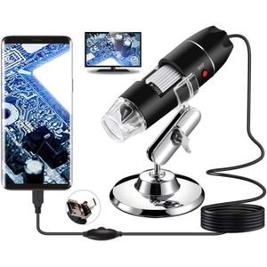 NC Loupe de Microscope à Zoom continu numérique USB 1000X 8 LED avec Support en Alliage d/'aluminium réglable