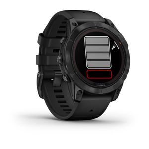Montre connectée sport GARMIN - Fenix 7 Pro Solar Edition - Montre connectée à haute performance - Acier, Gray avec bracelet noir