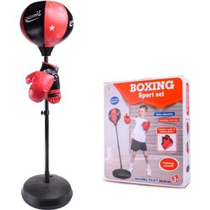 SAC DE FRAPPE LESHP Sac de frappe Punching Ball Enfant sur pied Poire de boxe Gants et Pompe inclus Stand 75cm ~ 115cm Hauteur réglable Cadeau