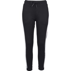 COLLANT DE RUNNING Pantalon de running pour femme BY103 noir et blanc en coton avec poches et bande contrastée
