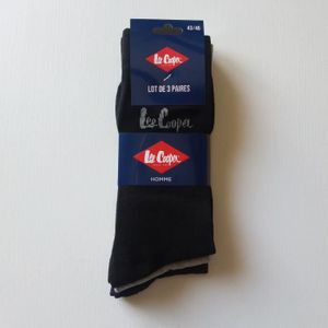 Lot 3 paires de chaussettes homme grises / noires à pois Lee Cooper T 43/46  new