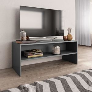 Meuble Tv Contemporain Meuble Salon Banc Tv Gris 100 X 40 X 40 Cm