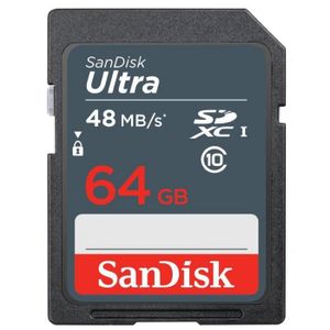 CARTE MÉMOIRE Carte mémoire flash - SANDISK - Ultra 64GB SDXC UH