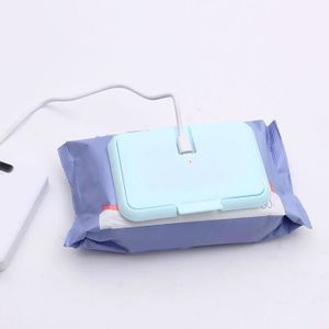 LINGETTES BÉBÉ chauffe-lingettes portable Chauffe-lingettes humides USB, température constante, Portable, pour bébé, pour la maison, Bleu