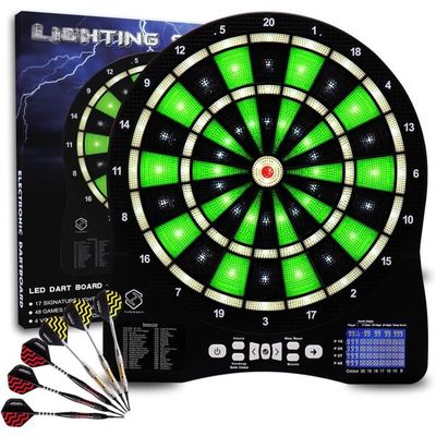BuyWeek Cible De Fléchettes électronique Avec Score Auto – Jeu D’intérieur Pour Adultes Et Enfants, Parfait Pour La Famille Ou Le Bureau, 6 Fléchettes Plastique Incluses