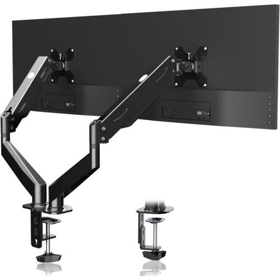 Support moniteur PC KIMEX bureau pour 2 écrans PC 17-32, gris