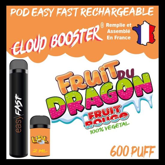 Puff rechargeable à cartouche - e liquide Fruit Du Dragon -fruits rouge ...