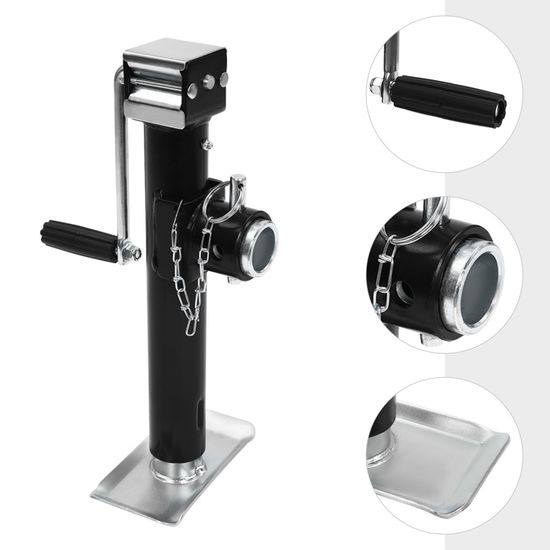 Manivelle De Cric Pour Remorque – Douille 19 Mm, Acier Zingué, Longueur 220 Mm – Réglage Manuel Des Pieds De Support