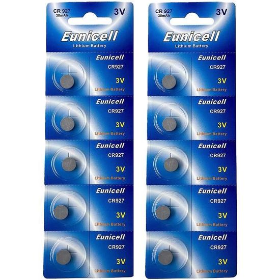 2 Piles Bouton CR927 3V 30mAh Lithium - Pour Jouets, Horloges, Montres - Universel