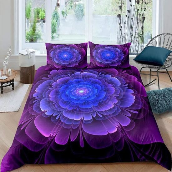 Housse de Couette - Poisson sous-Marin Bleu - Impression 3D - 140x200cm