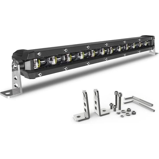 Barre LED Incurvée 22 Pouces 270W + 2 Phares Travail 4" - 6000K Blanc - IP67 - Pour 4x4, Camion, Offroad
