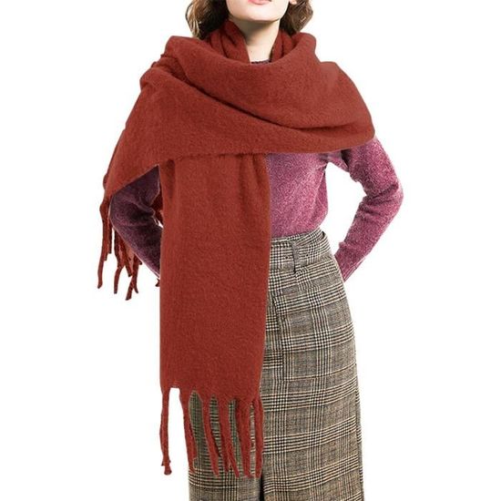 Écharpe Châle Chaud D'Hiver Avec Franges - Unisexe, Polyester, Multifonction - Neuf Avec Étiquettes