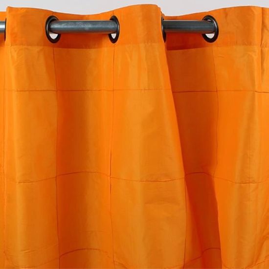 WILLIAM - Rideau à œillets en Taffetas et Polyester 150 x 250 cm Orange -