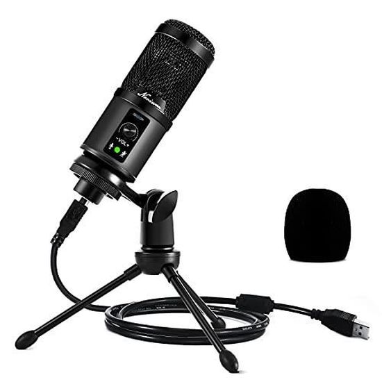 Microphone USB pour PC Plug & Play Avec bouton muet ordinateur portable Compatible avec PC Idéal pour YouTube Podcast. Skype Mac jeux PS4 