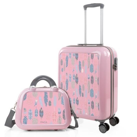 Set Valise Rigide 4 Roulettes - Ensemble Bagages Avion Fuchsia, Voyagez Avec Style Et Légèreté